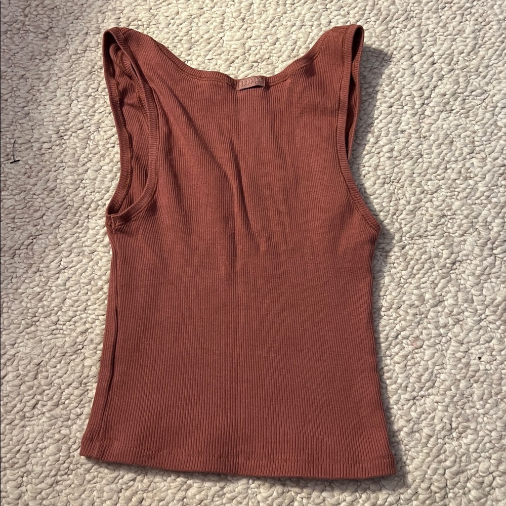 SKIMS Terracotta Ribbed Tank Top small nwot - Picture 4 of 5